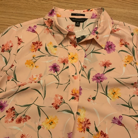 Paige Investments NWT Pink Floral Popover Blouse - Picture 5 of 13